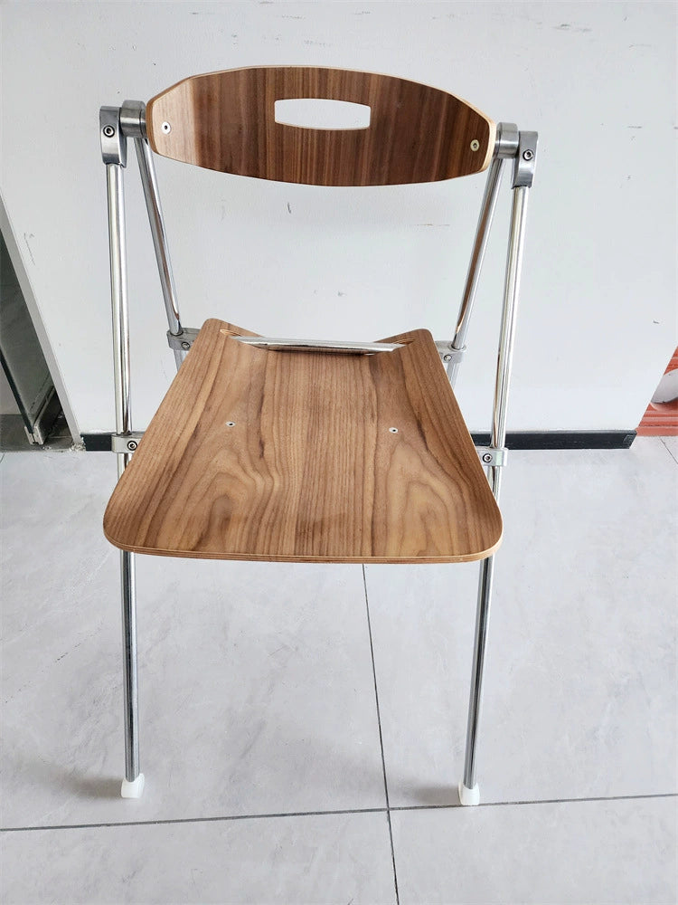 Klappbarer Esszimmerstuhl, mittelalterlicher, einfacher Stuhl aus Massivholz, leichter, luxuriöser High-End-Café-Freizeitstuhl, Kreativität 