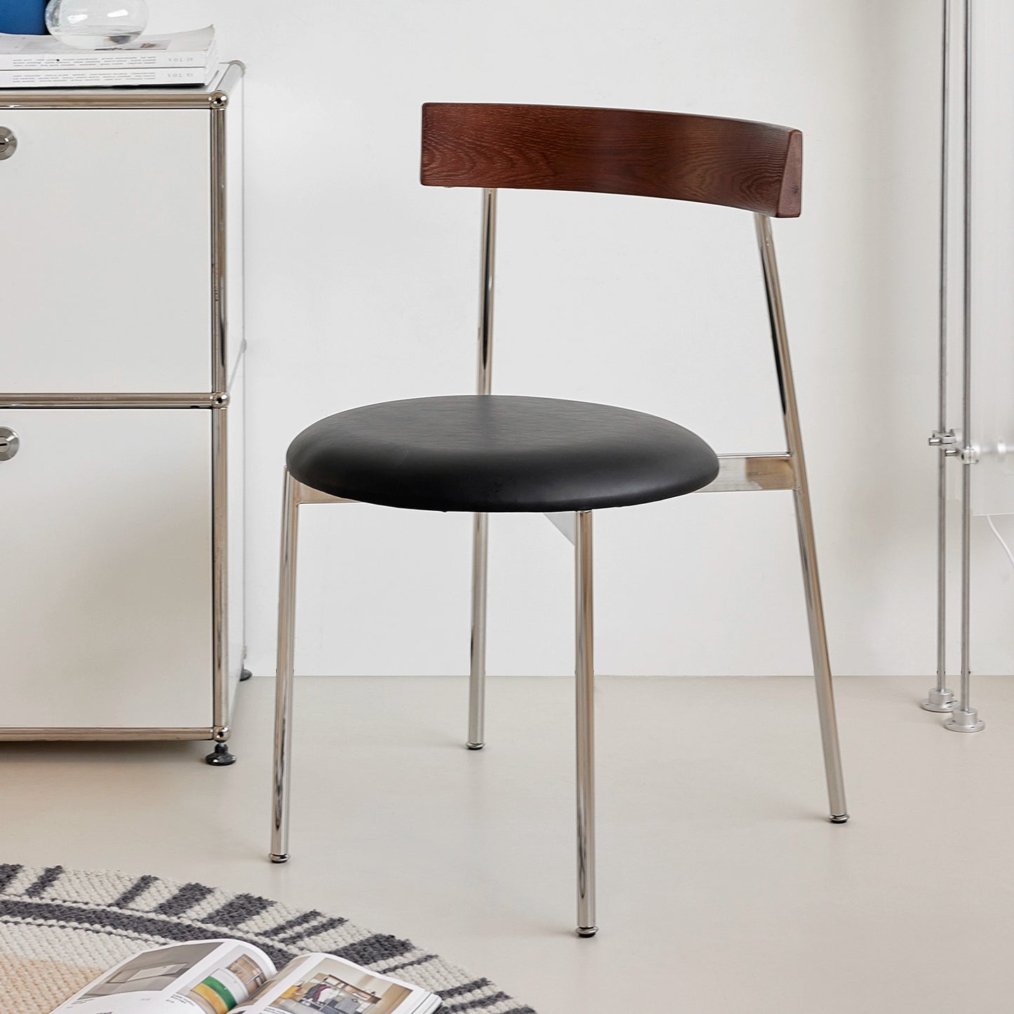 Mokka-Stuhl, nordischer Retro-Esszimmerstuhl, leichter Luxus, minimalistischer Rückenlehnenstuhl, stapelbarer Schreibtischstuhl für Zuhause 