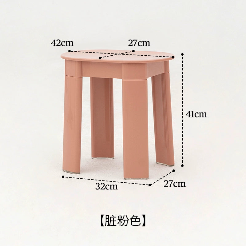 Mittelalterlicher niedriger Hocker, kleiner Plastikhocker für die Wohnung, verdickter Ins Popularround-Hocker, einfacher Ankleidehocker 