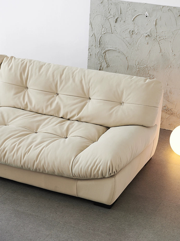 Home Furniture Italian Light Luxury Baxter Clouds Three People Straight Row Living Room Matte Leather Down Sofa