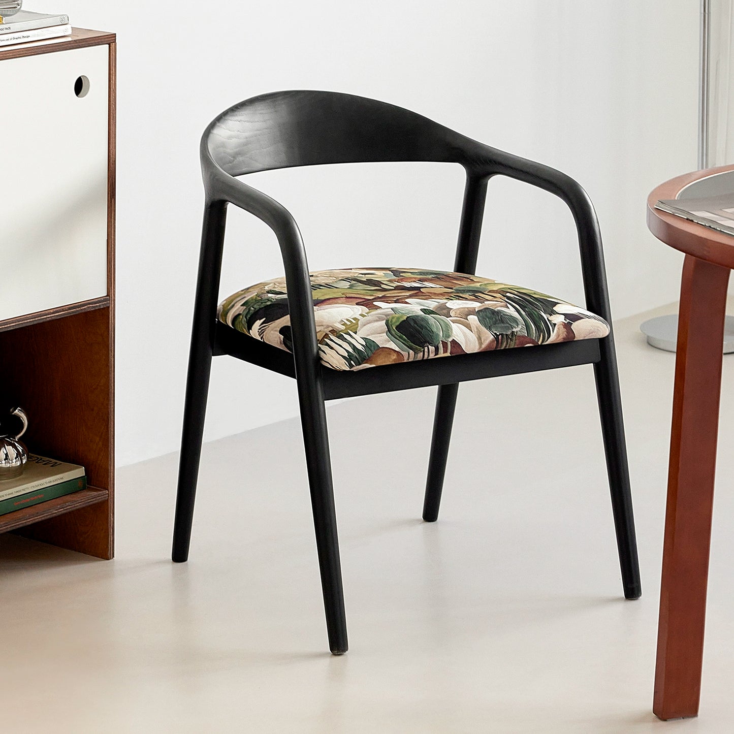 Retro Massivholz Esszimmerstuhl Neue chinesische Rückenlehne Hocker Soft Bag Casual Tee Sessel Licht Luxus Premium 