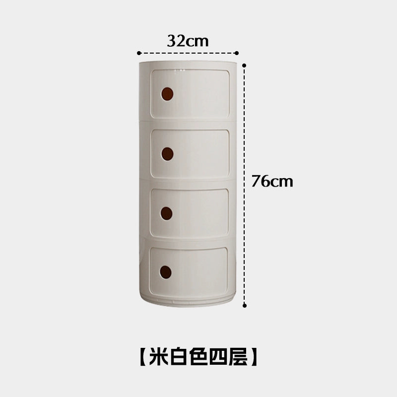 Nachttisch im nordischen Stil Kinderzimmer Kleiner runder Spind Haushaltswohnzimmer Umweltfreundlicher Kunststoffschrank Nachttisch 