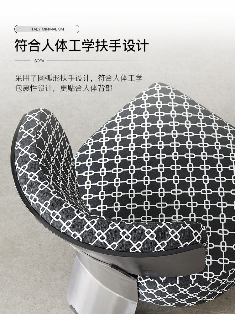 Italian Leather Light Luxury Single Chair Sofa Designer Minimalist Modern Living Room Balcony Single Leisure Chair