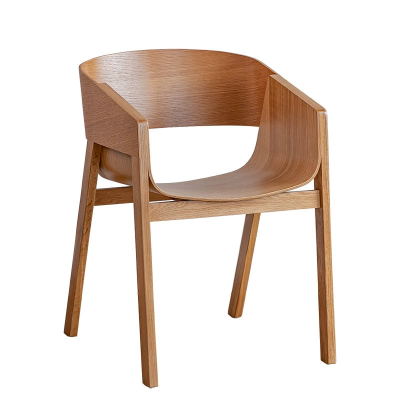 Nordischer Esszimmerstuhl aus Massivholz, Café-Stuhl mit Rückenlehne, dänischer Designer, schlichter, kreativer Besprechungsstuhl 