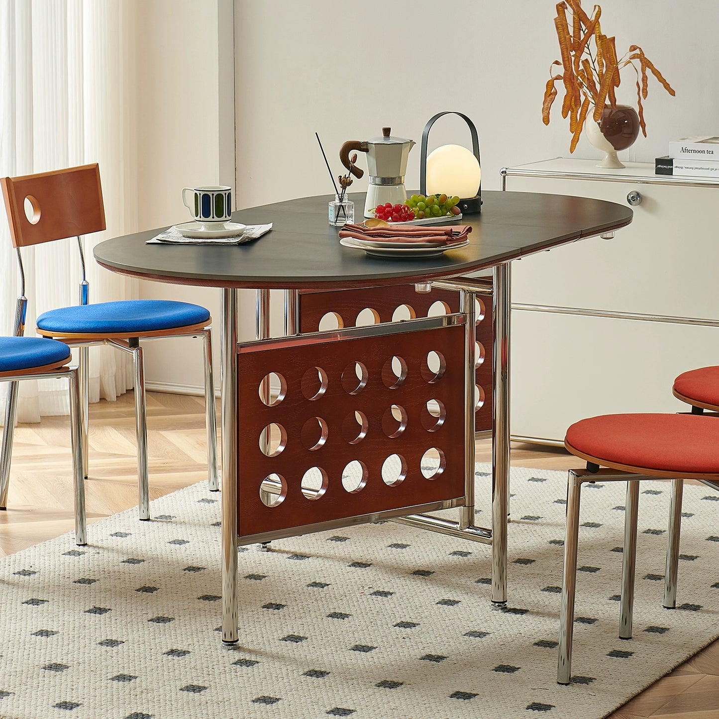 Klappbarer Esstisch aus Steinplatte, kleiner ausziehbarer Tisch für den Haushalt, nordischer mittelalterlicher Esstisch, leichter Luxus, einfach 