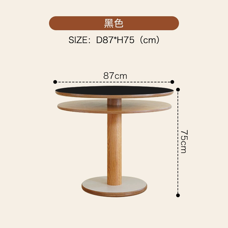 Mittelalterlicher Esstisch aus Ozeanbrett, Designer-Esstisch aus Massivholz, doppellagig, rund, leichter Luxus-Esstisch für das Wohnzimmer im Haushalt 