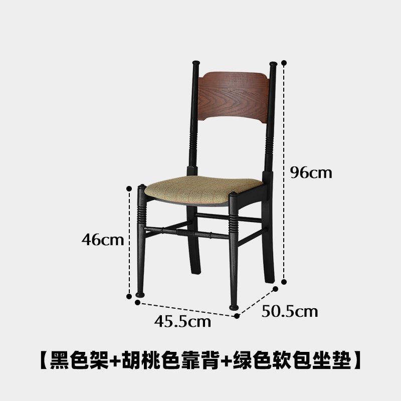 Französischer Retro-Esszimmerstuhl, kreativer Designerstuhl, leichter Luxus, hochwertiger Stuhl mit massiver Holzlehne, für Cafés