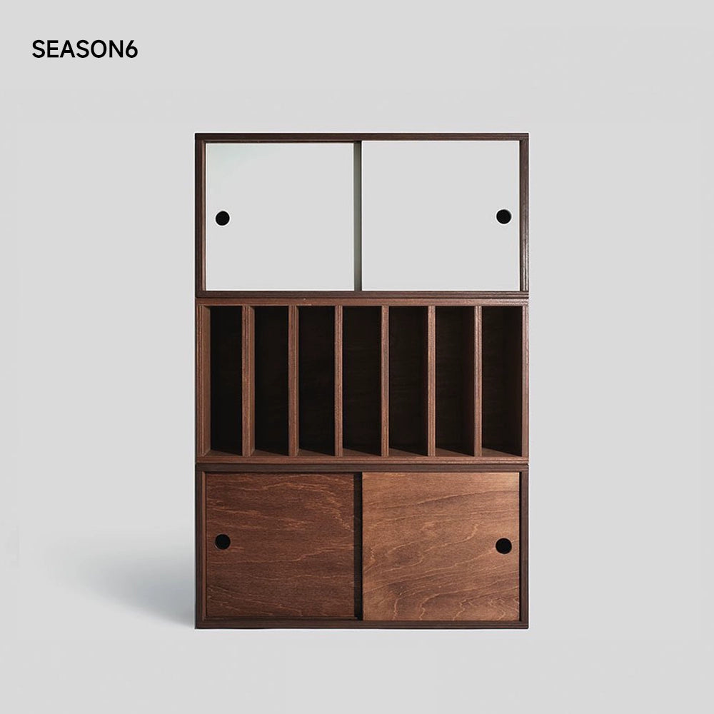 Esszimmer-Seitenschrank-Kombination, Massivholzschrank, mittelalterlicher Lagerschrank, Marine-Panel, TV-Schrank, Lagerboden, Bücherregal 