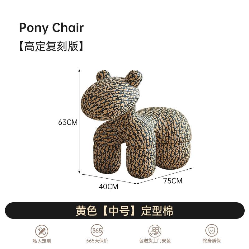Home Furnishing Pony Chair Creative Chair Pony Chair Children's Seat Cartoon Animal Stool Children's Fun Doll Chair