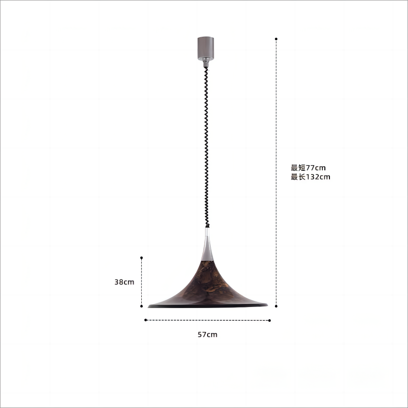 Mittelalterlicher bemalter Kronleuchter für Esszimmer, Wohnzimmer, Nachttischlampe, Hornleuchte, einziehbarer Kronleuchter mit gestreifter Kunst, Strohhut 