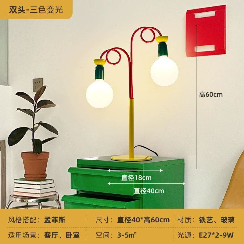 Memphis Wohnzimmer Stehlampe Cartoon Farbe mittelalterliche Schlafzimmerlampe Kinderzimmer Atmosphäre Nachttischlampe 