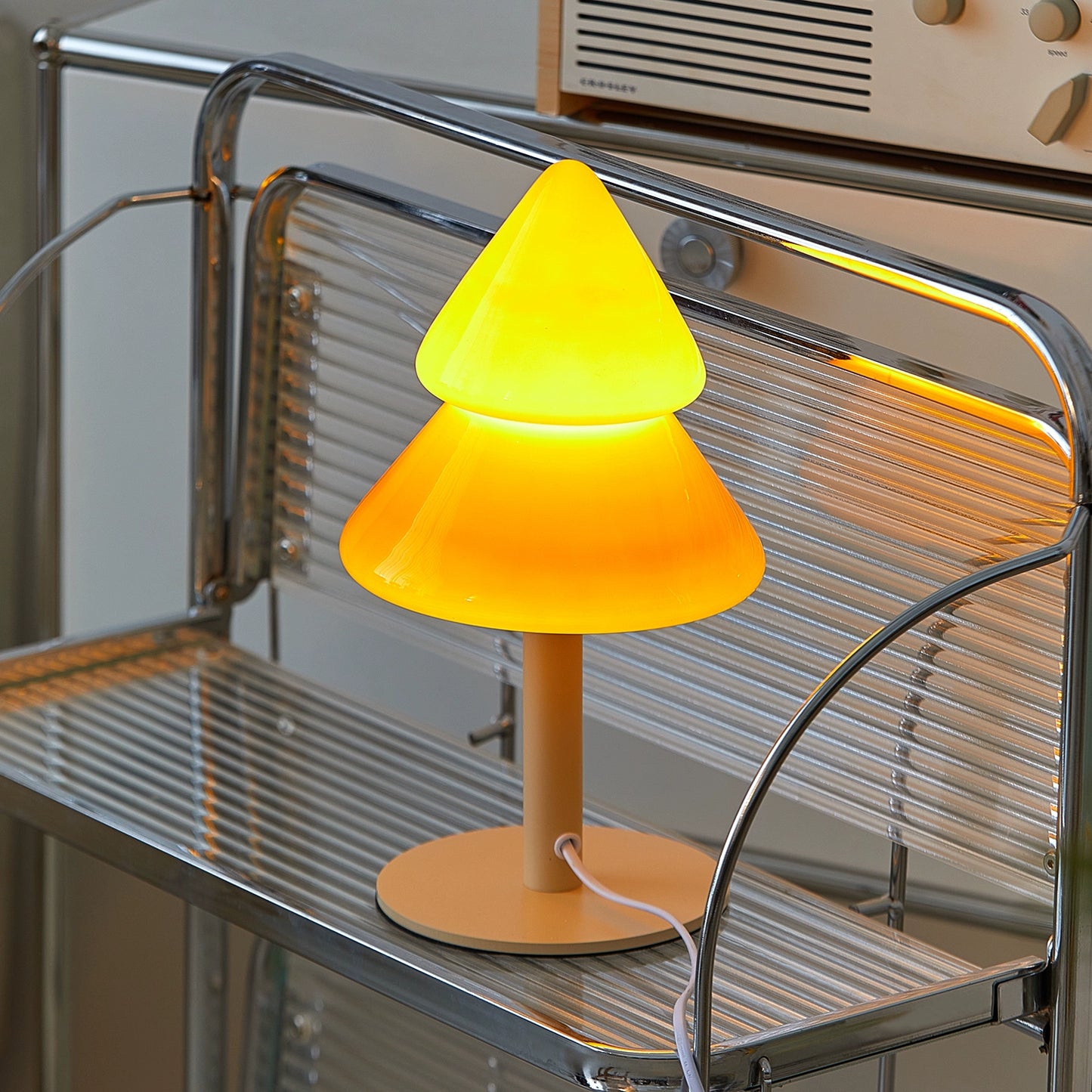 Weihnachtsbaum Tischlampe Dekorative Glas Nachttischlampe Schlafzimmer Mittelalterliches Umgebungslicht Ins PopularIns Wind Nordic 