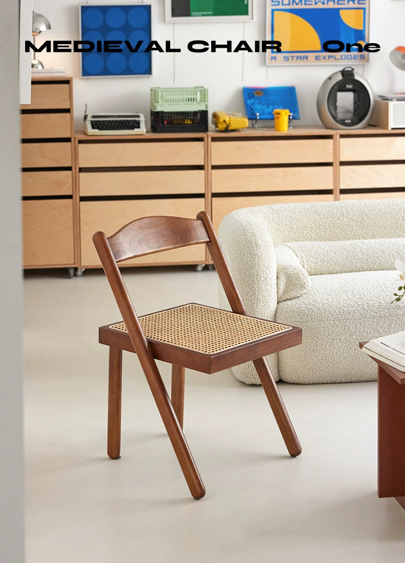 Massivholz Rattan Stuhl Mittelalterlichen Wabi-sabi Wind Stuhl Haushalt Balkon Casual Rückenlehne Tee Stuhl Einfache 