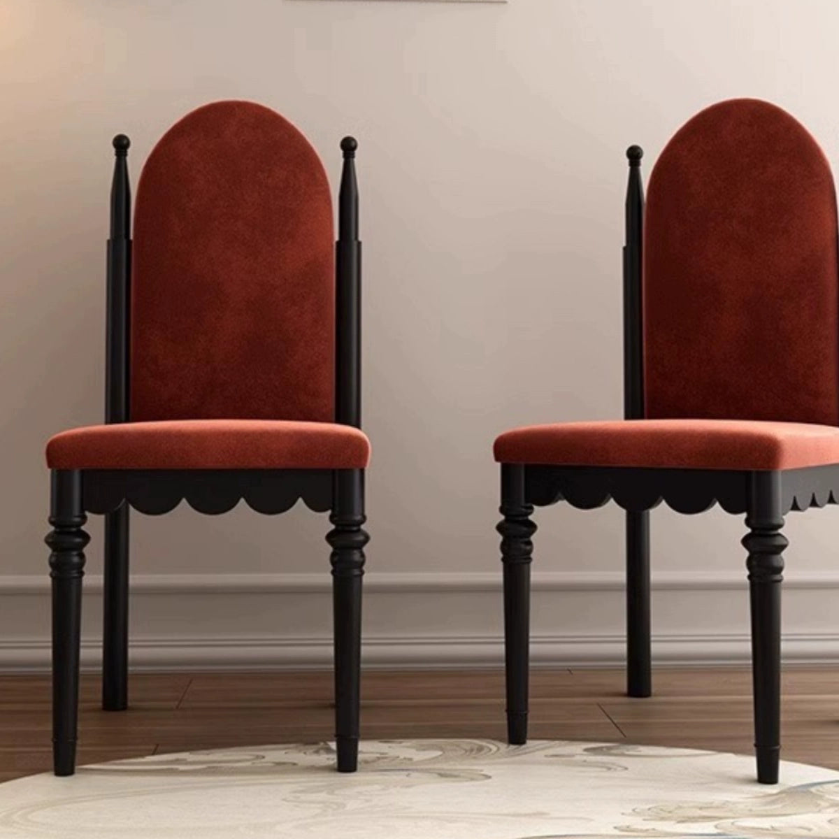 Mittelalterlicher Esszimmerstuhl, leichter Luxus-High-End-Designerstuhl aus Massivholz, französischer Retro-Café-Stuhl 