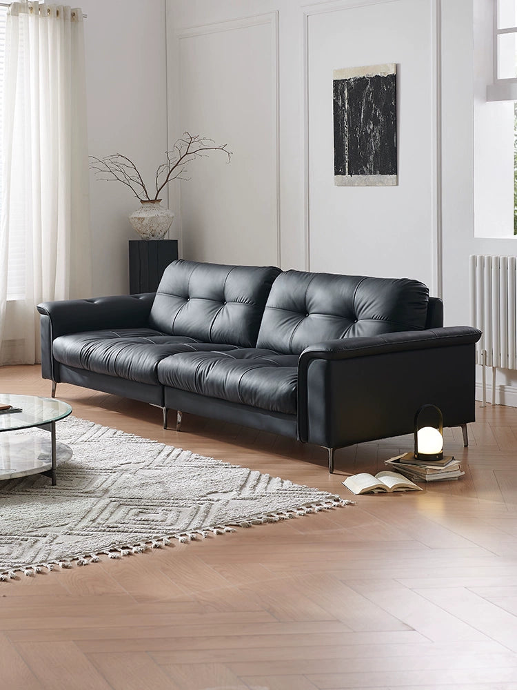 Italian Light Luxury Nebula Sofa Medium Antique Cloud Leather Designer Living Room Small Apartment Straight Row Three-person Sofa