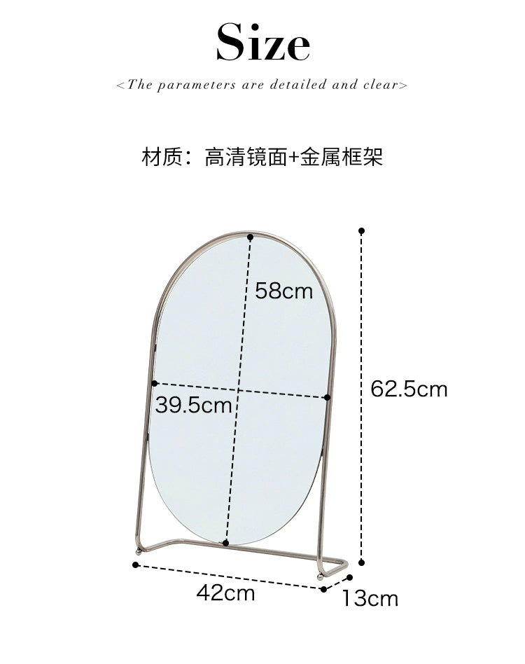 Mittelalterlicher Schminkspiegel, vertikaler Kommodenspiegel, Ins Wind Schmiedeeisen Schlafzimmerspiegel, Licht Luxus, künstlerischer Sinn 