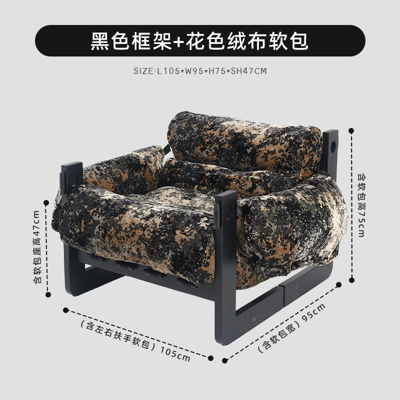 Einzelsofastuhl High-End-Freizeitliege Wohnzimmer Home Mittelalterlicher Designer Lazy Single Chair 