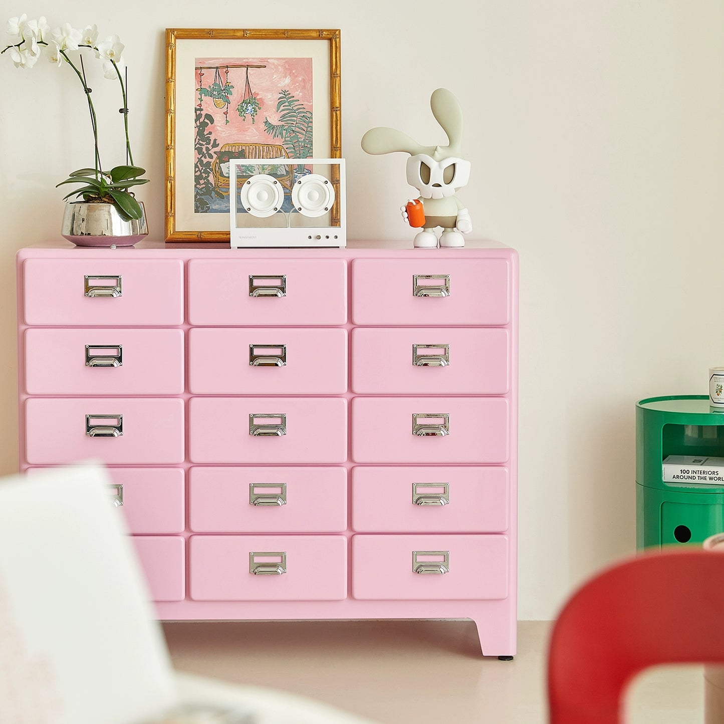 Internet-Promi-Ins-Metall-Lagerschrank Industrie-Stil Schließfach Haushalt Wohnzimmer Truhe Schrank Internet-Promi-Farbe Zinn Schubladenschrank 