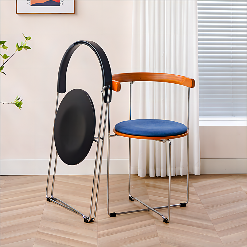 Retro Klappstuhl Esszimmerstuhl Kleine Wohnung Haushalt Massivholzstuhl Freizeit Rückenlehne Stuhl Einfaches Design 