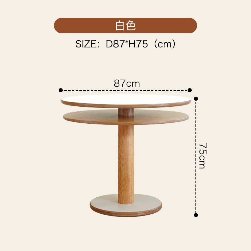 Mittelalterlicher Esstisch aus Ozeanbrett, Designer-Esstisch aus Massivholz, doppellagig, rund, leichter Luxus-Esstisch für das Wohnzimmer im Haushalt 