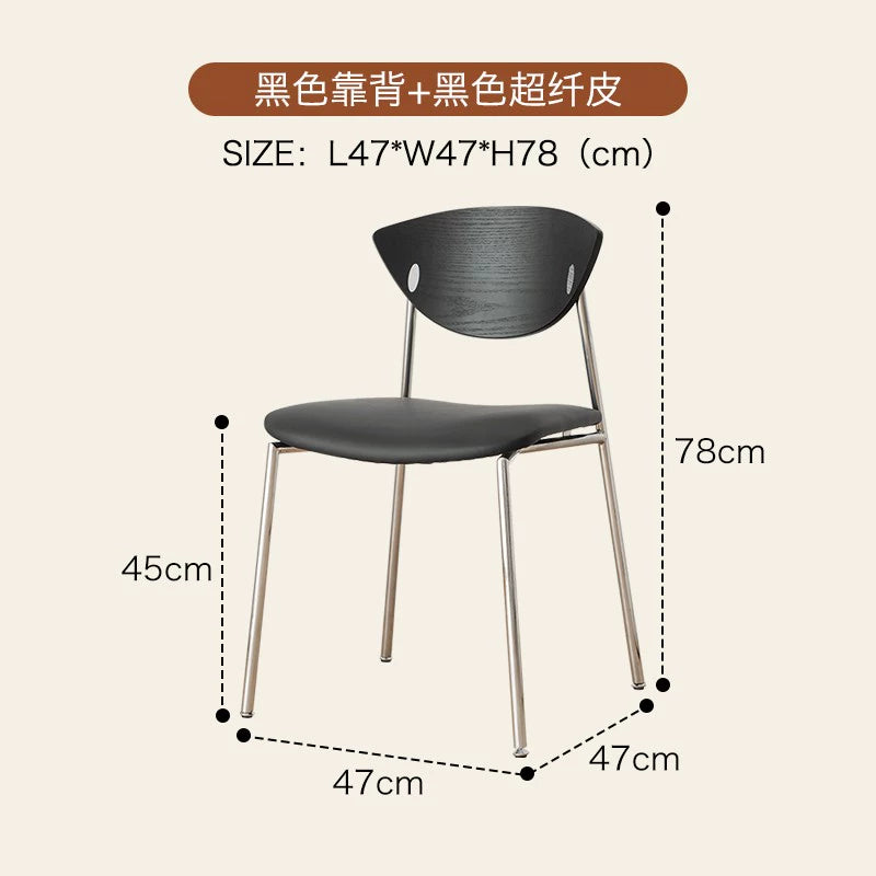 Vogelstuhl Nordischer mittelalterlicher Esszimmerstuhl einfacher Café-Stuhl aus Massivholz mit Rückenlehne kleiner Schreibtischstuhl für Wohnungen 
