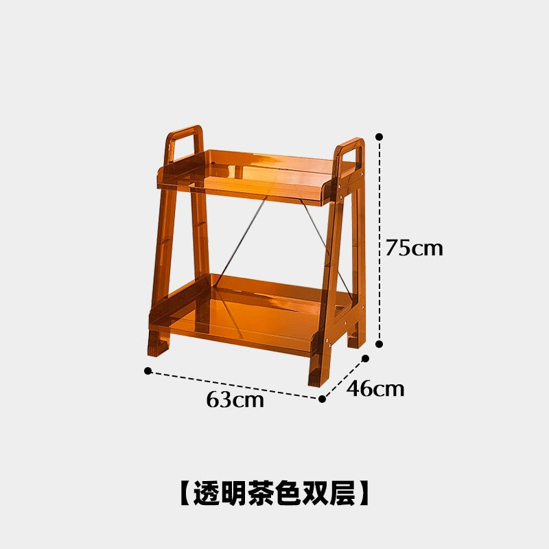 Mehrschichtiger Aufbewahrungsrand, Eckablage, herausnehmbarer Aufbewahrungskorb, nordischer Stil, Ins Popularins, transparenter Trolley 