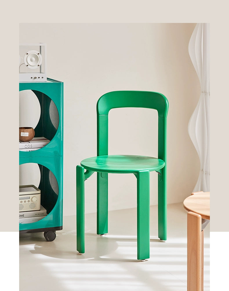 Mittelalterlicher Esszimmerstuhl aus Massivholz, Farbstuhl, minimalistischer Esstischstuhl für Zuhause, Café-Rückenlehne, Stapel 