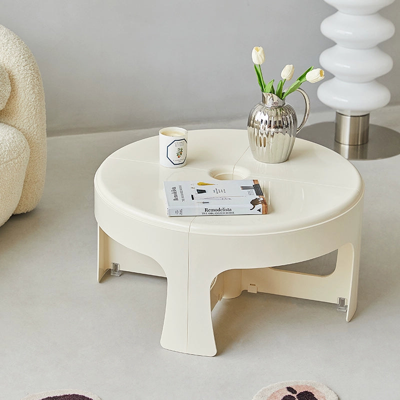 Spleißkombination Couchtisch kleine Wohnung Beistelltisch einfacher Multifunktions-Kleintisch Schlafzimmer auf dem Boden sitzend Creme Wind 