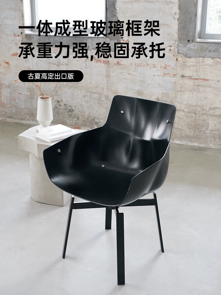Italian Light Luxury Husk Chair Muscle Chair Designer Chair Rice Husk Chair Rotatable Home Dining Chair Book Table Chair