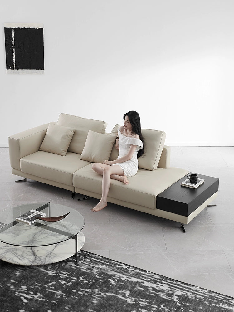 Home Italian Minimalist Mondrian Mondrian Leather Sofa Villa Small Apartment Designer Combination