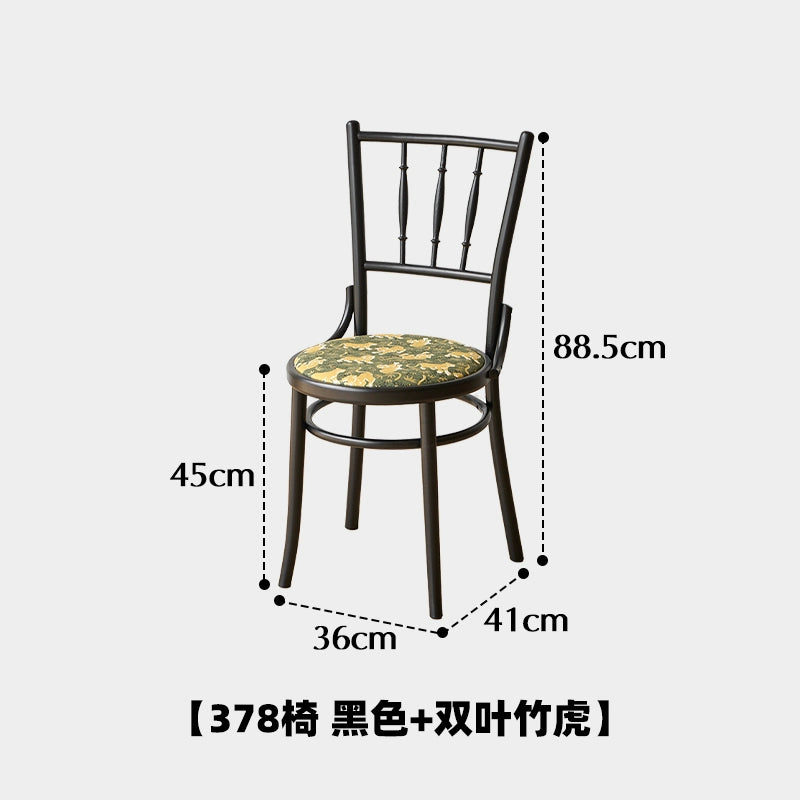 Mittelalterlicher Esszimmerstuhl aus Massivholz, bestickter Stuhl mit weicher Tasche, französischer Retro-Esszimmerstuhl für Cafés, Stuhl mit nordischer Rückenlehne 