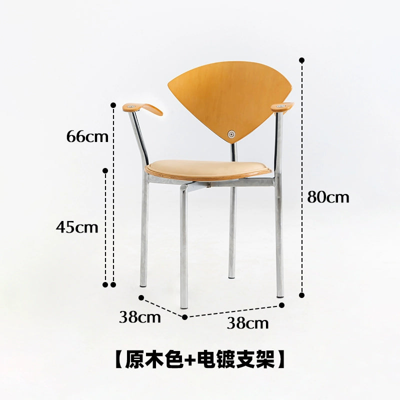 Mittelalterlicher Designer-Esszimmerstuhl Café-Einzelstuhl Retro kreativer leichter Luxus Schmiedeeisenstuhl Massivholz-Rückenlehne 
