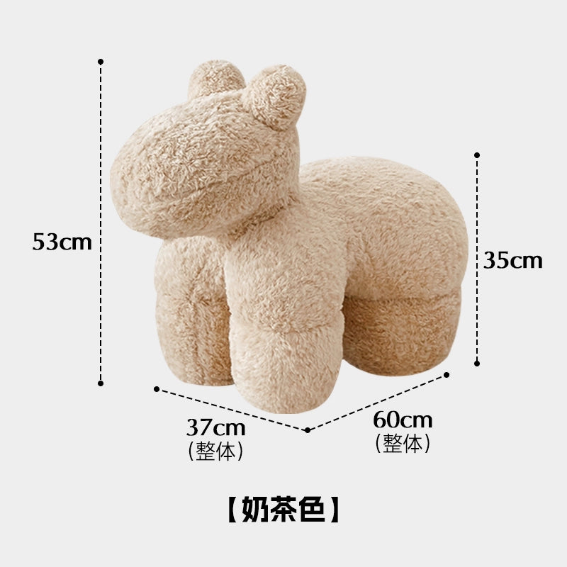 Lammwolle Pony Stuhl Ins PopularStyle Einzelsofa Stuhl Freizeit Niedriger Hocker Haushalt Tier Hocker Ornament 