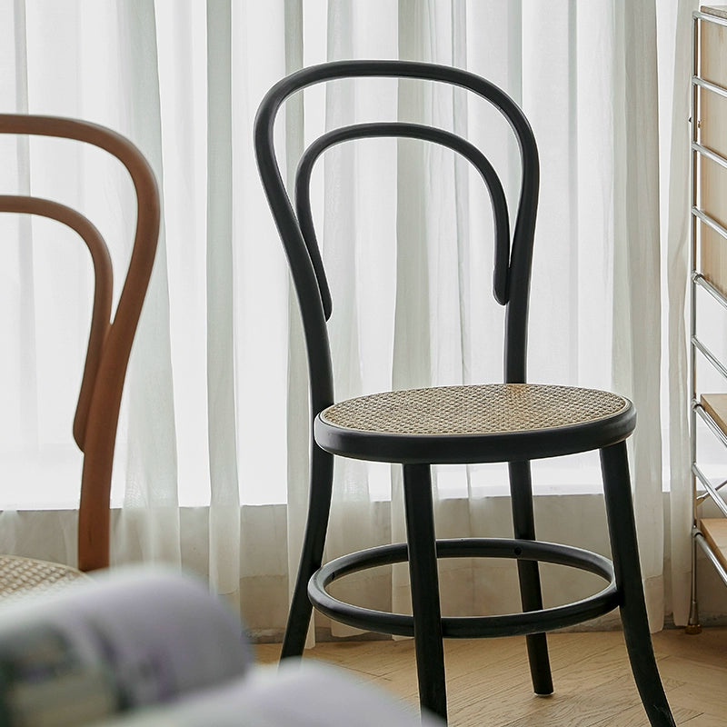 Sonnet Stuhl Nr. 18 Nordic Massivholz Rattan Esszimmerstuhl Home Retro Homestay Cafe Rückenlehne Stuhl 