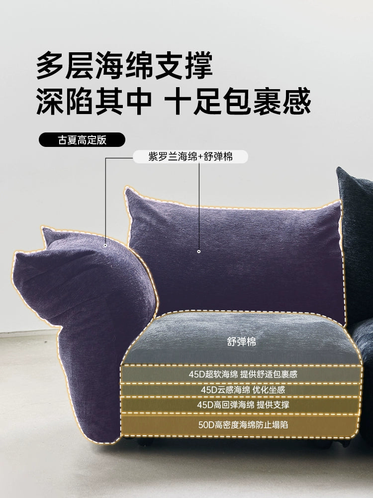 French Retro Petal Sofa Chenille Creative Internet Celebrity Designer Special-shaped Corner Villa Living Room Sofa Combination