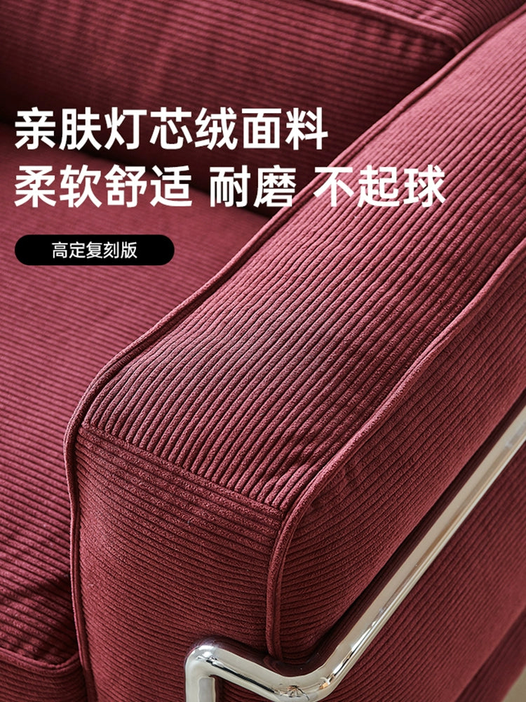 LC3 Fabric Sofa Medieval Corbusier Bauhaus Designer Single Chair Retro Living Room Home Single Sofa