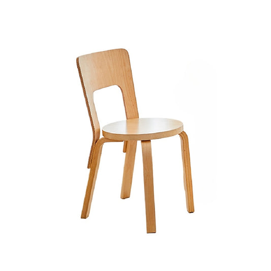 Mittelalterlicher Esszimmerstuhl aus Massivholz von Artek, einfacher kleiner Apartmentstuhl, klassischer Hocker mit Rückenlehne 