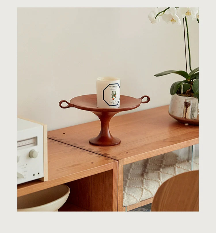 Mittelalterliches Tablett aus Massivholz in Wabi-Sabi-Windtablett, Aufbewahrungsornament, Schreibtischregal, Fotografie-Requisiten 