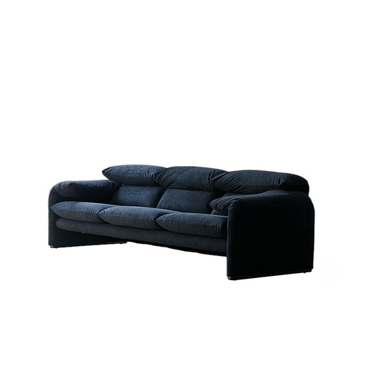 Italian Minimalist Maralunga Sofa Living Room Straight Row Three High Backrest Folding Ear Fabric Sofa