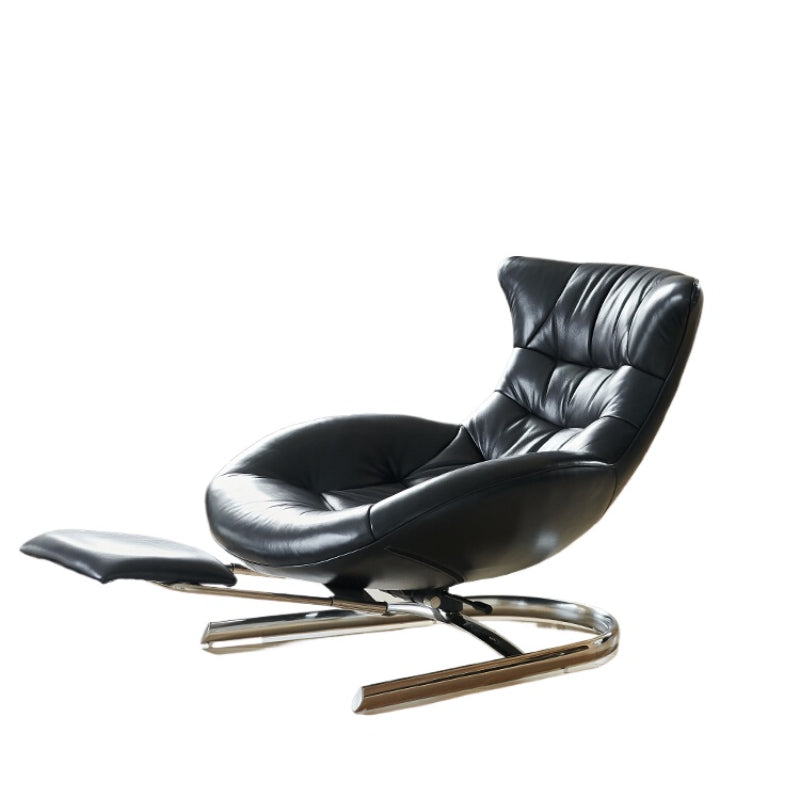 Home Leather Living Room Single Sofa Chair Balcony Modern Simple Recliner European Style Happy Chair Rocking Chair