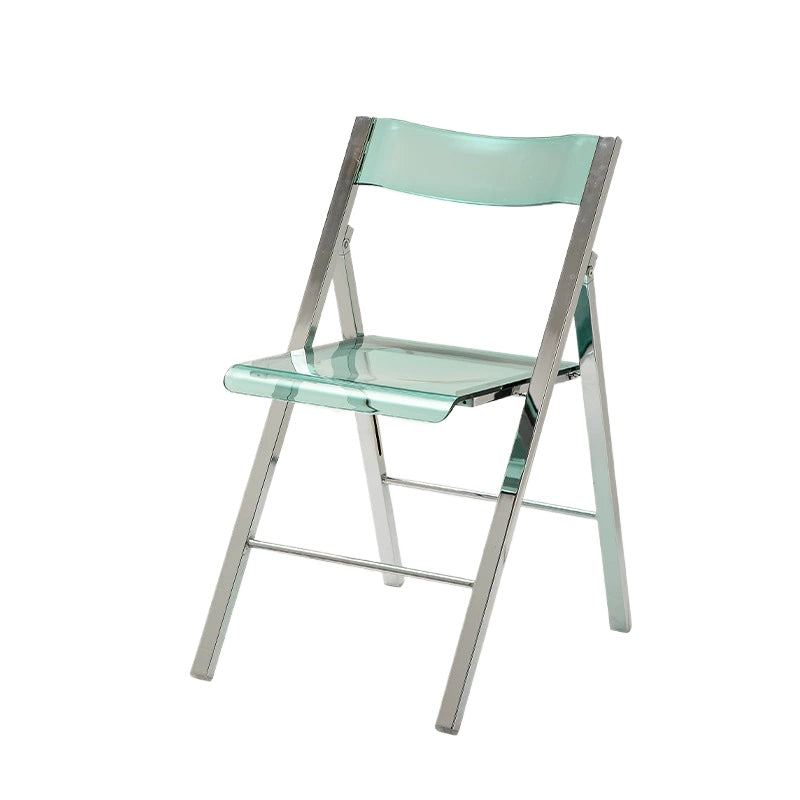 Klappbarer Esszimmerstuhl aus Acryl mit transparenter Rückenlehne, Hocker im Ins Popularins-Stil, einfacher nordischer Freizeitstuhl 