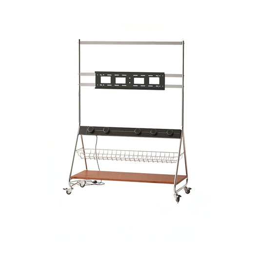 Retro-Designer-TV-Ständer, abnehmbarer nordischer Boden-TV-Ständer, kleine Wohnung mit Strom 