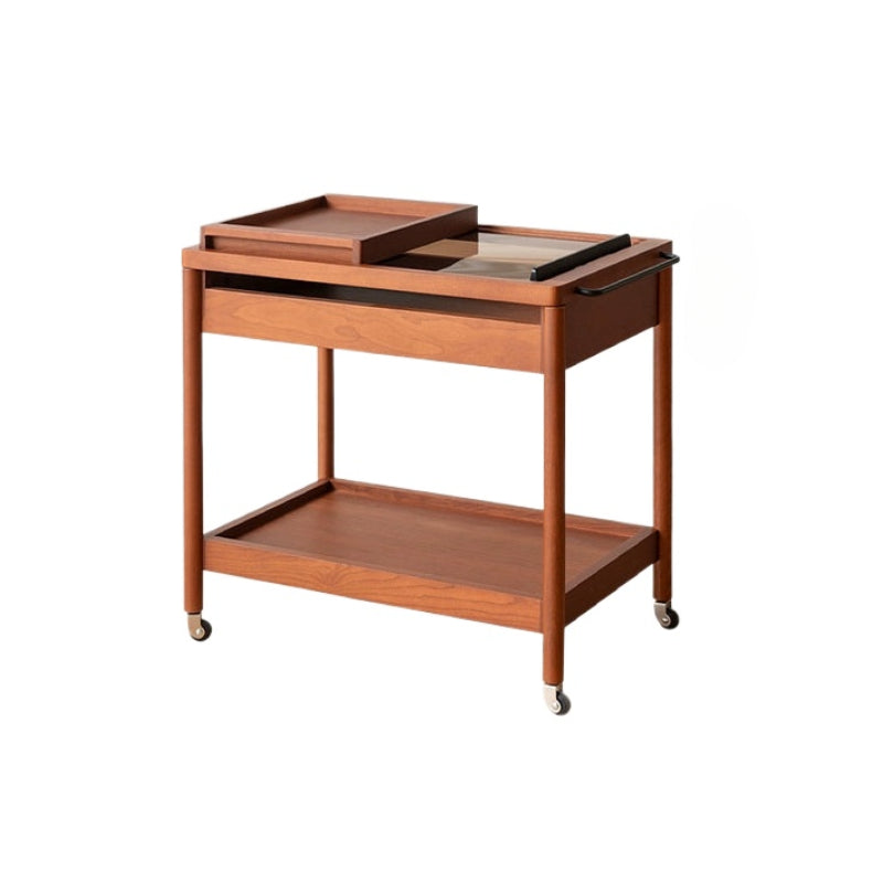 Cosmic Cart Mittelalterlicher Couchtisch aus Massivholz, beweglicher Couchtisch, kreativer Nachttisch, Sofa, Beistelltisch, leichter Luxus, hohes Gefühl 