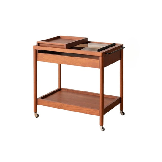 Cosmic Cart Mittelalterlicher Couchtisch aus Massivholz, beweglicher Couchtisch, kreativer Nachttisch, Sofa, Beistelltisch, leichter Luxus, hohes Gefühl 