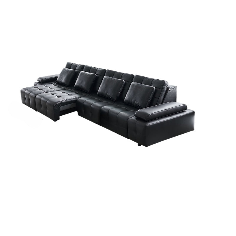 Lawrence Electric Sofa Italian Minimalist Living Room Zero Against The Wall Straight Row Adjustable Leather Retractable Function Sofa Bed
