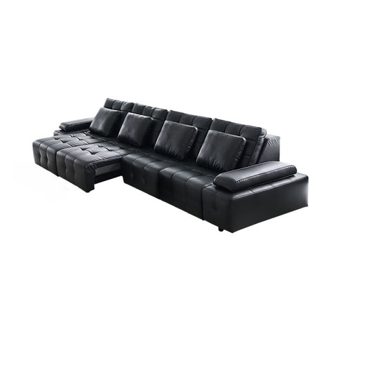 Lawrence Electric Sofa Italian Minimalist Living Room Zero Against The Wall Straight Row Adjustable Leather Retractable Function Sofa Bed