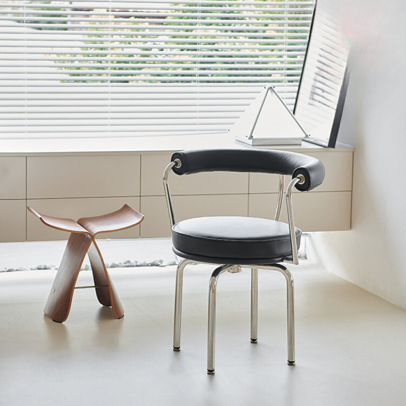 LC7 Tunan Chair Medieval Bauhaus Dining Chair Rotatable Stainless Steel Dining Chair Designer Armchair Office Book Chair