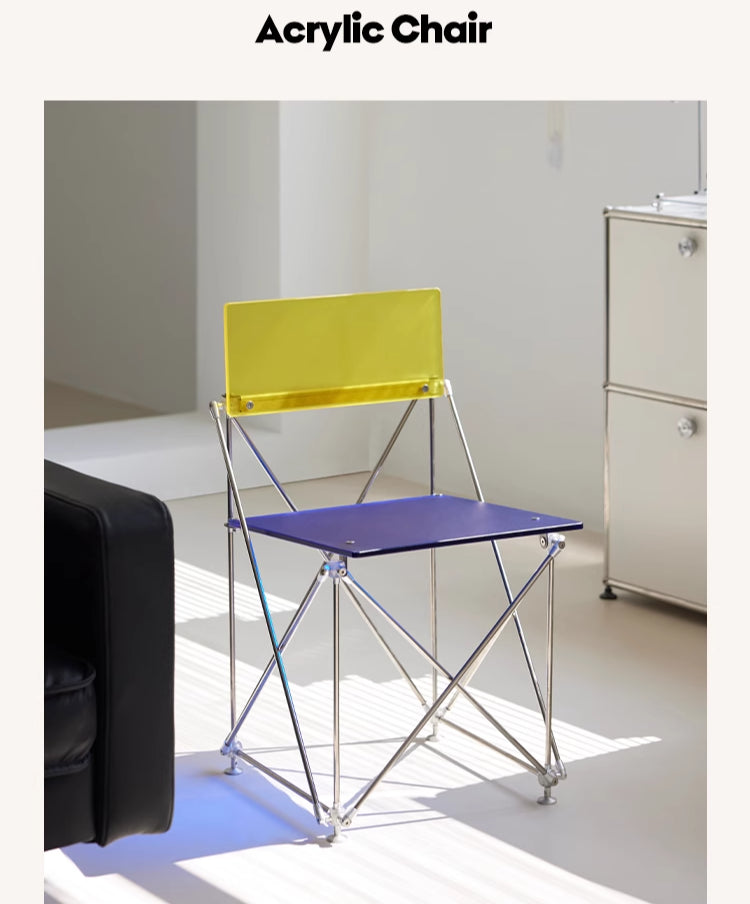 Acrylic Dining Chair Minimalist Transparent Leisure Chair Original Designer Chair Home Creative Ins Style