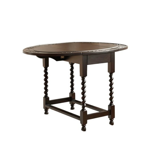 Klappbarer Esstisch Französischer mittelalterlicher Designer Massivholztisch Wohnzimmer Home Balkon Kaffee runder Tisch 