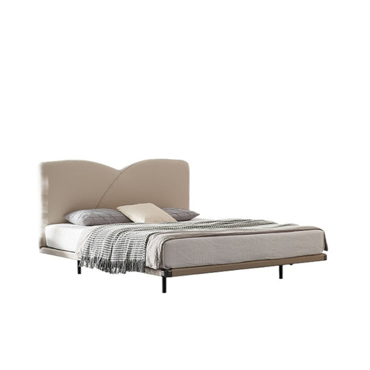 Italian Leather Bed Modern Simple High-end Atmosphere Master Bedroom Double Bed Full Steel Frame Soft Bed Wedding Bed